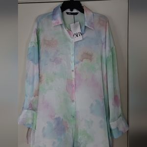 COPY - Silk multicolored tie dye shirt